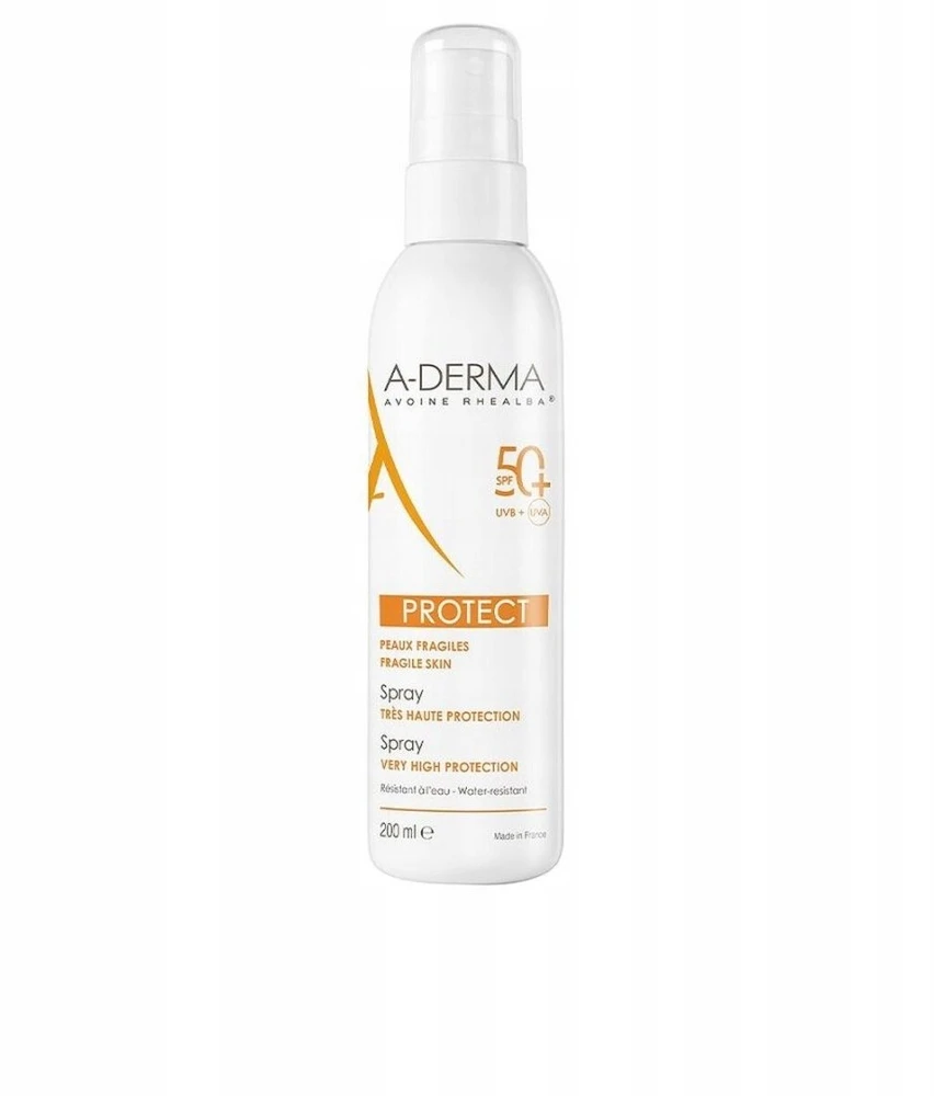 A Derma "Aderma Protect Purškiklis" labai aukštos apsaugos nuo saulės purškalas SPF 50+ 200ml