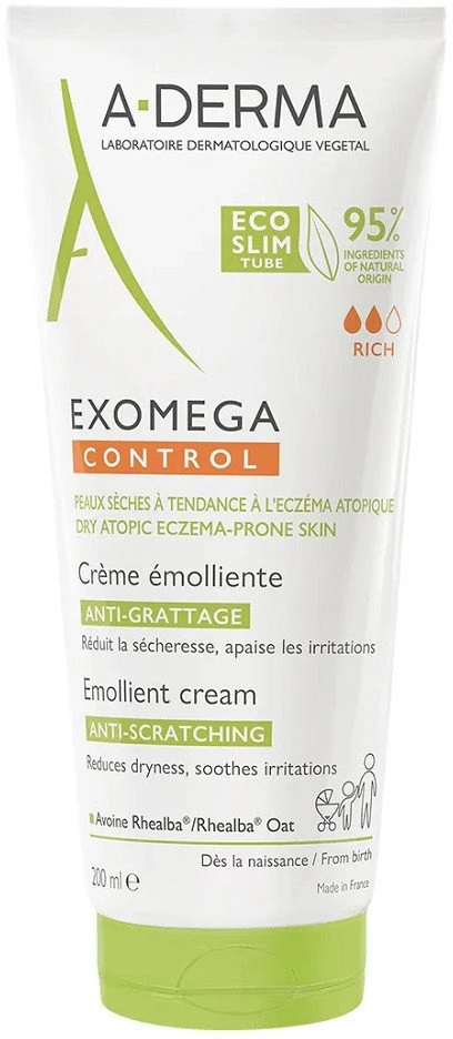A-Derma Exomega Control Emollient Kreminis, 200 ml
