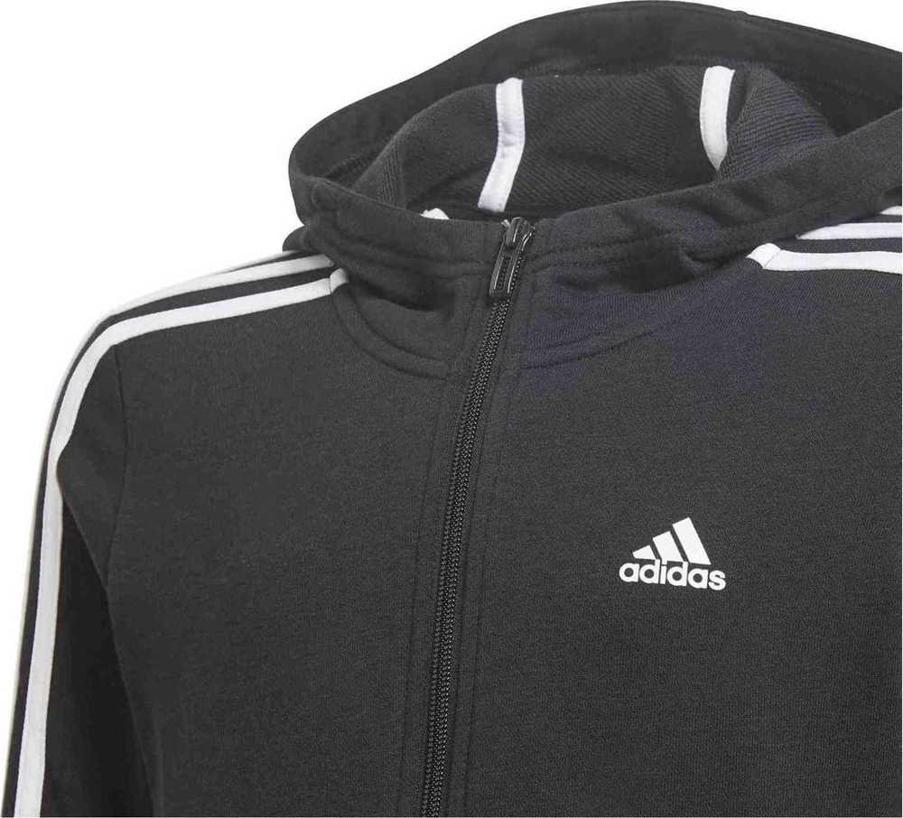 Adidas Essentials 3S Jaunimo džemperis su gobtuvu ir užtrauktuku GQ8356