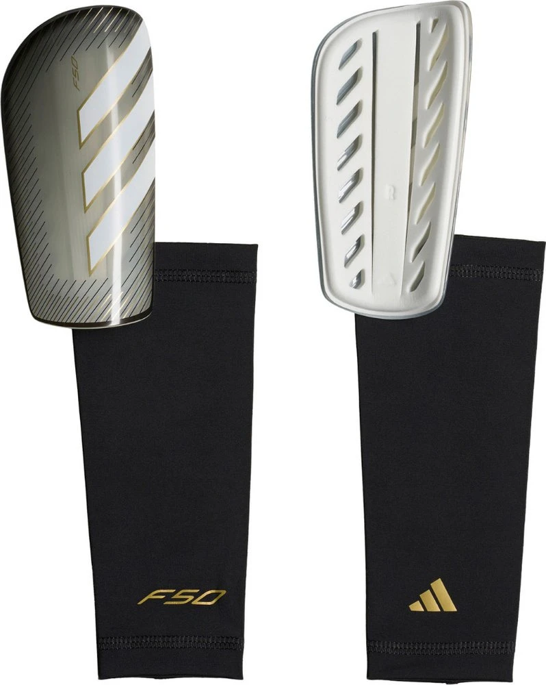 Adidas Futbolo apsaugos na golenie piszczele nagolenniki F50 League szaro-juoda KV9011 L