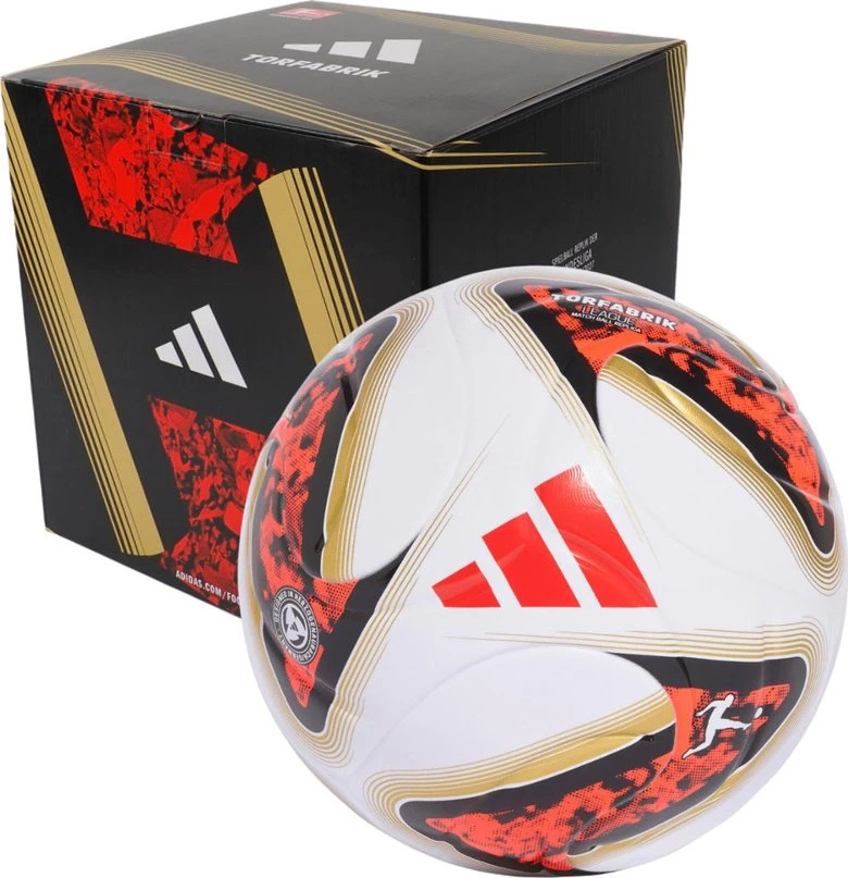 Futbolo kamuolys adidas Bundesliga 26/27 Torfabrik League Box balta ir-oranžinė-auksinė HY5057 (4)