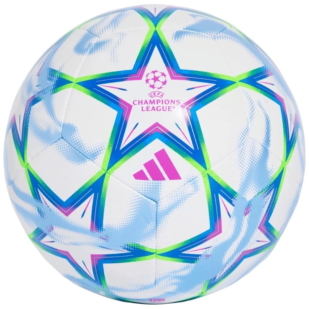 Futbolo kamuolys adidas UCL Training 26/27 League Stage balta ir-mėlyna-zielono-rožinė KZ2981 (4)