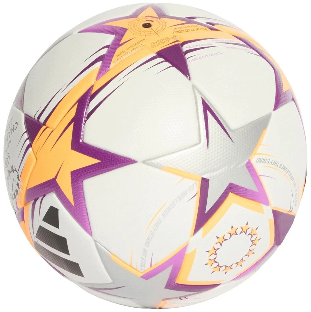 Futbolo kamuolys adidas UCL Womens League 26/27 League Stage balta ir-oranžinė-sidabrinė KE5142 (5)