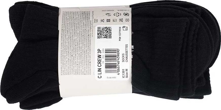 Kojinės adidas Linear Crew Cushioned Socks 3P juoda IC1301 (43-45)