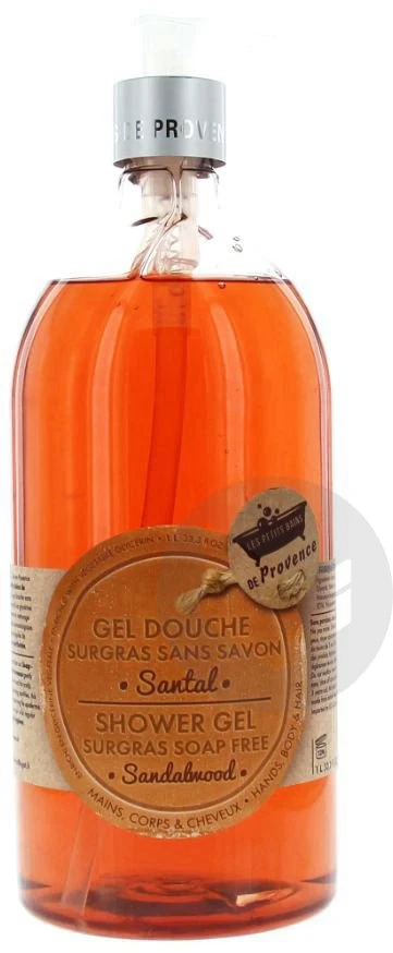Les Petites Bains de Provence Santal Dušo želė For Body Face & Hair For Sensitive Skin, 1000 ml