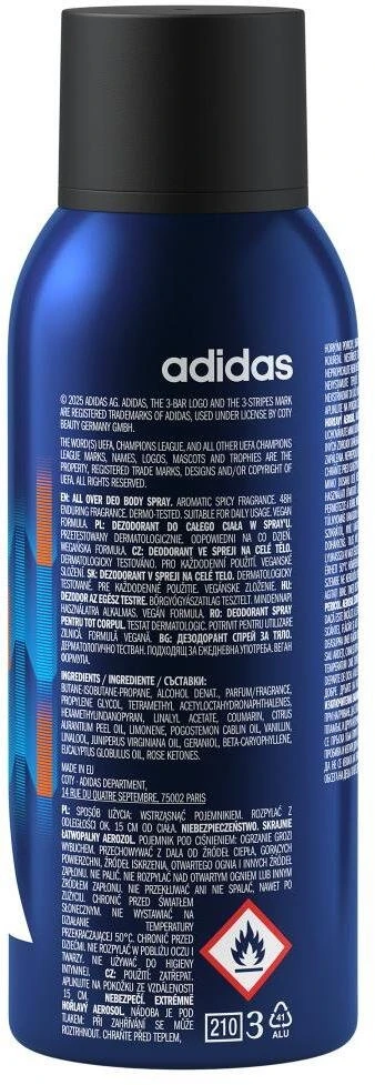 Adidas UEFA Čempionų lygos „Pro Player DSR M“ kepurė, 150 ml