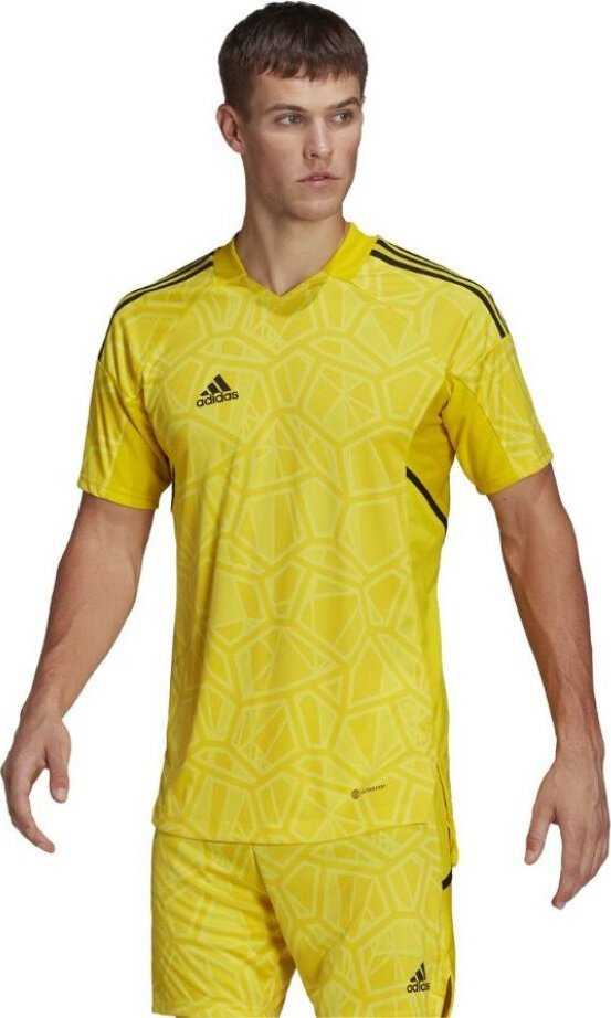 Vyriški marškinėliai adidas Condivo 22 Goalkeeper Jersey Short Sleeve geltona HF0138 (M)