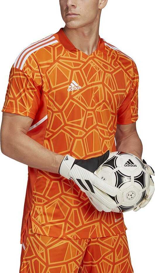 Vyriški marškinėliai adidas Condivo 22 Goalkeeper Jersey Short Sleeve oranžinė HB1621 (XL)