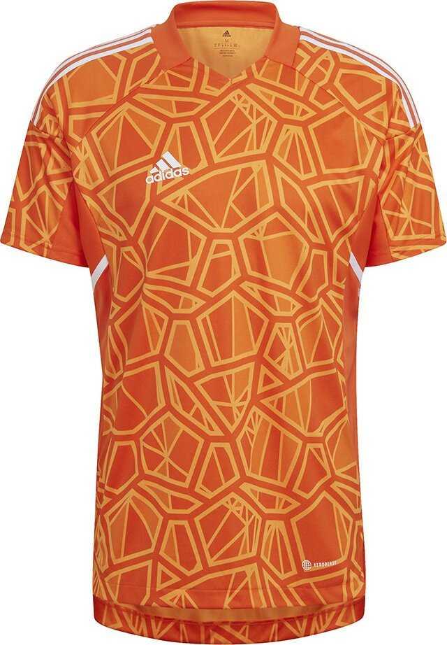 Vyriški marškinėliai adidas Condivo 22 Goalkeeper Jersey Short Sleeve oranžinė HB1621 (S)
