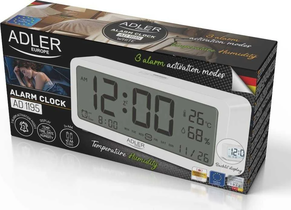 Adler | Žadintuvas | AD 1195w | Signalizacijos funkcija | Baltas