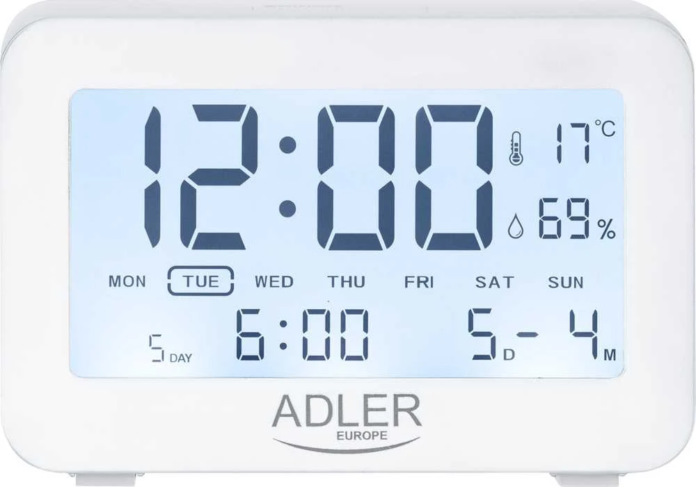 Adler | Žadintuvas | AD 1196w | Signalizacijos funkcija | Baltas