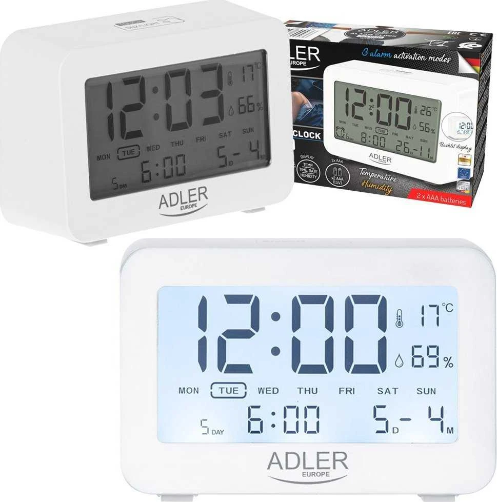 Adler | Žadintuvas | AD 1196w | Signalizacijos funkcija | Baltas