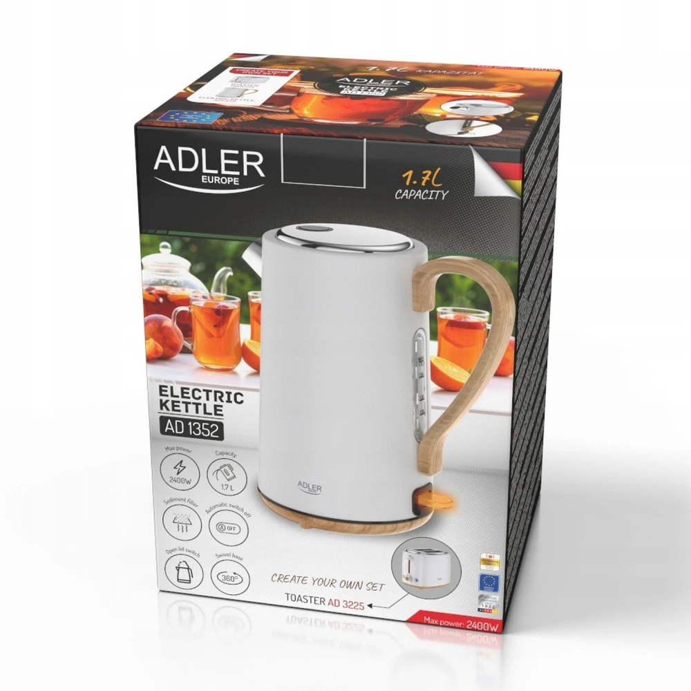 Elektrinis virdulys 1.7L ADLER AD-1352 (Ekspozicinė prekė)
