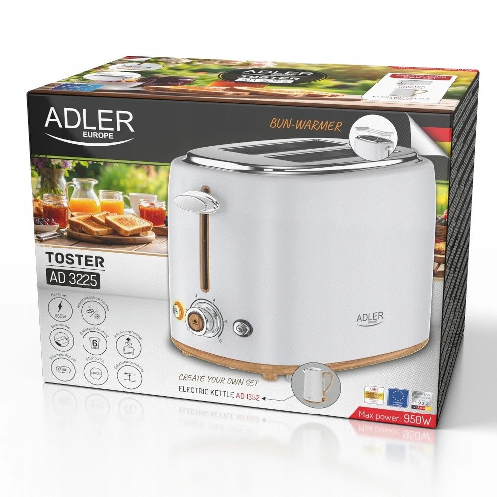 Skrudintuvas ADLER AD 3225 TOASTER WITH GRILL