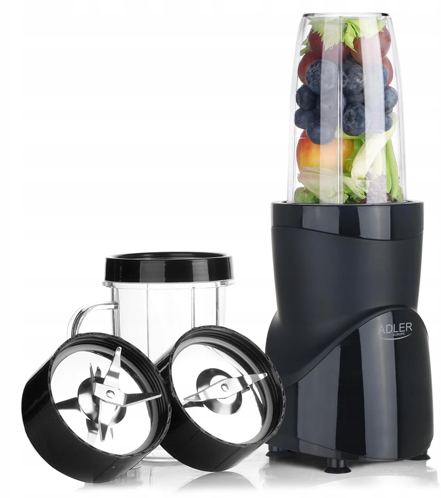 Smoothie maišytuvas kokteiliams 1200W 4 buteliai vandens buteliai be BPA 10in1 Adler AD 4084b