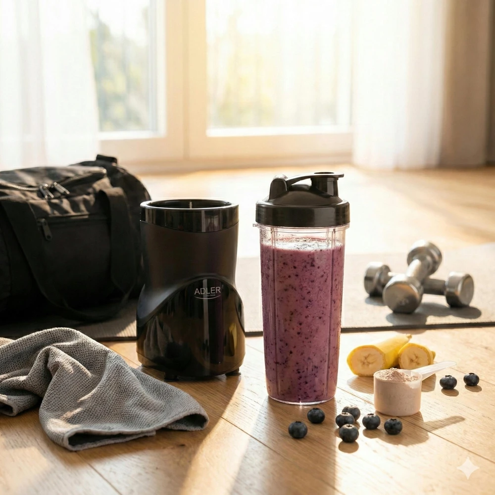Smoothie maišytuvas kokteiliams 1200W 4 buteliai vandens buteliai be BPA 10in1 Adler AD 4084b