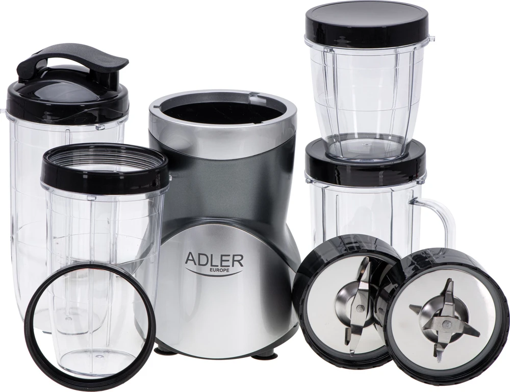 Plakiklis Adler Maišytuvo kokteilių rinkinys | AD 4084 | Stalviršis | 1200 W | Stiklainių medžiaga Be BPA | Stiklainio talpa 0,3+0,5+0,5+0,7 L | Ledo smulkinimas