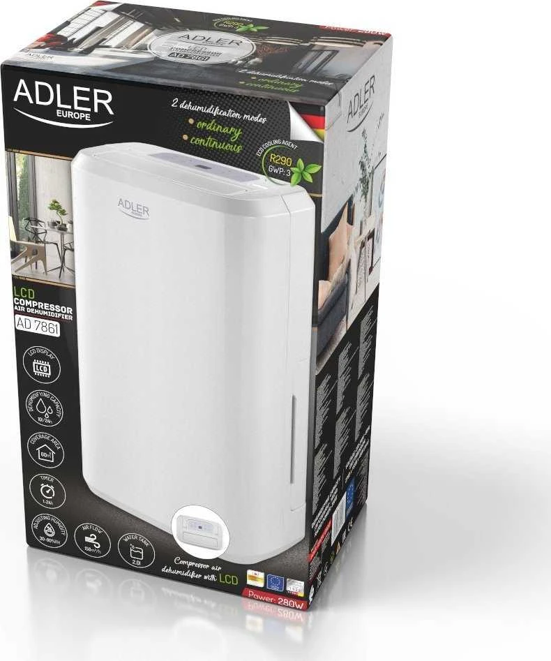 Kompresorinis oro sausintuvas Adler AD 7861, 280 W, 10 l/24 h, patalpoms iki 60 m³