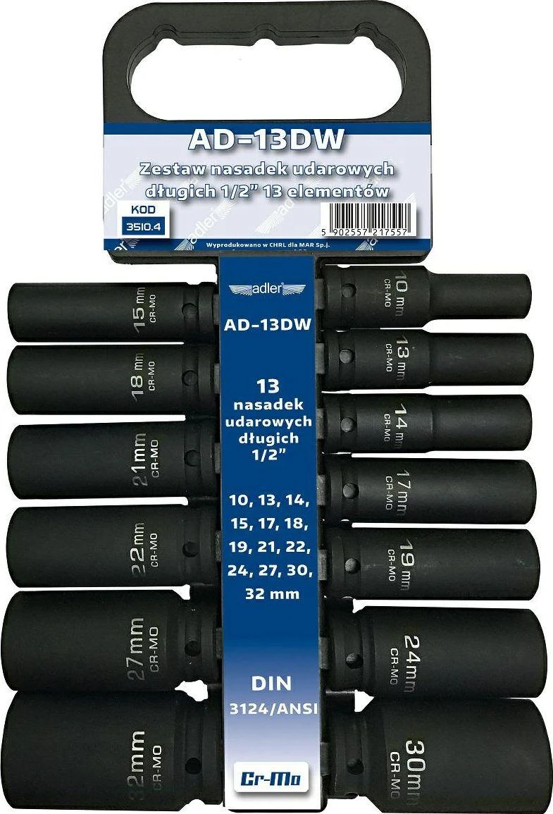 Smūginių sukimo galvų komplektas Adler 3510.4; 13 vnt.