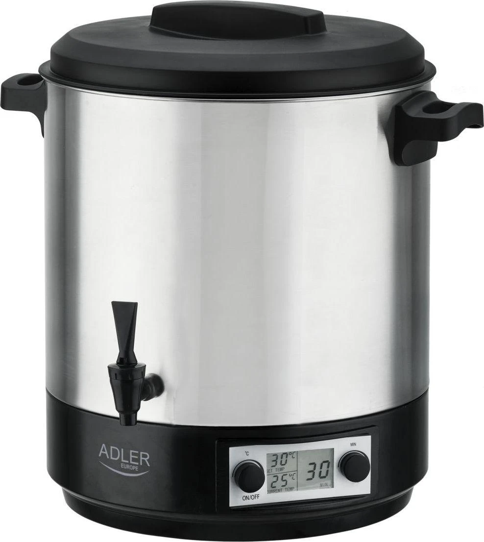 Adler | Electric pot/Cooker | AD 4496 | 2600 W | 28 L | Nerūdijantis plienas/Juodas