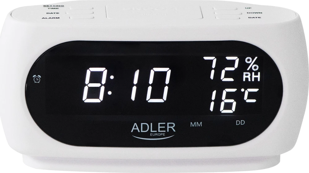 Adler AD 1186W Žadintuvas su drėgmės ir temperatūros matavimo funkcija