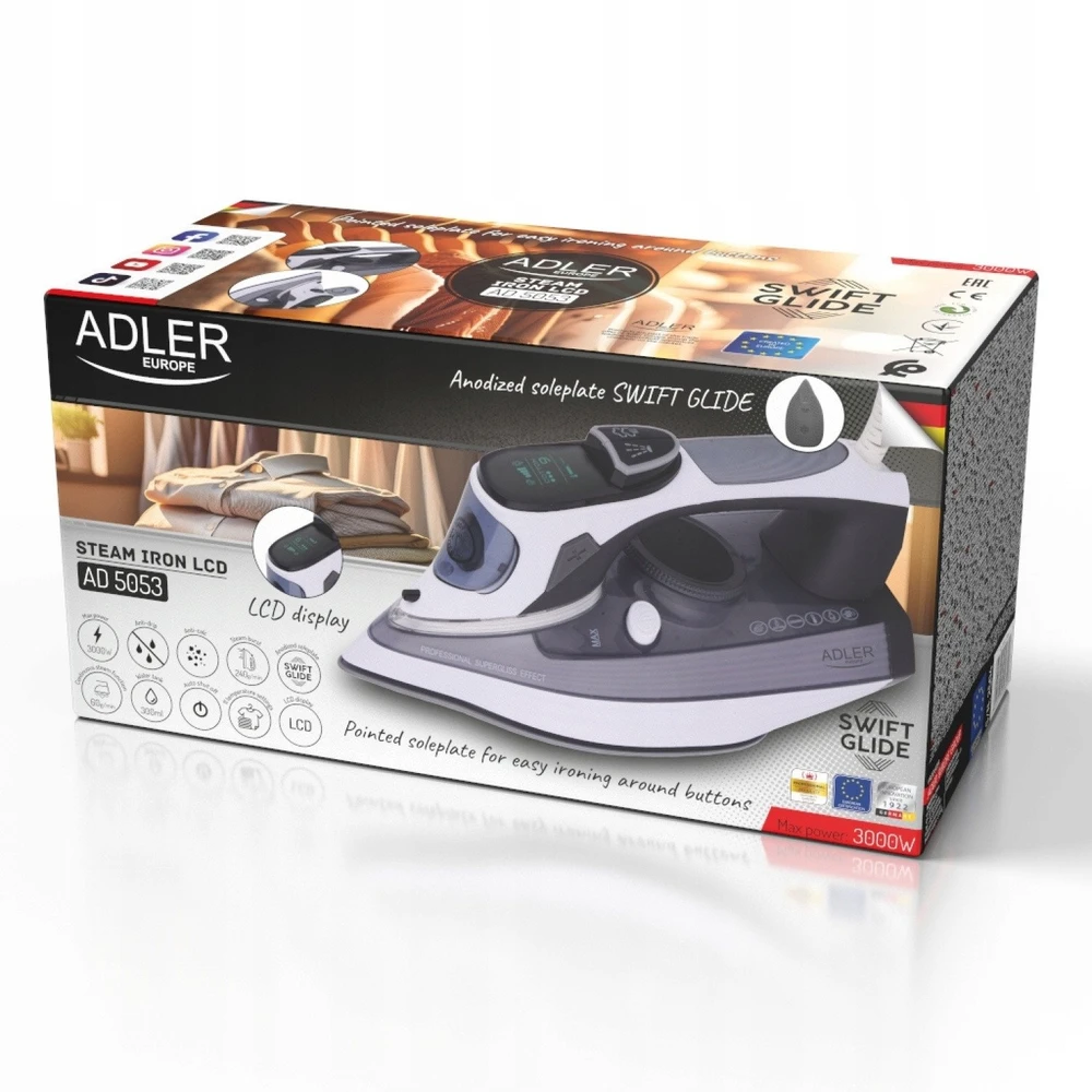 Adler AD 5053 Garų lygintuvas 3000 W