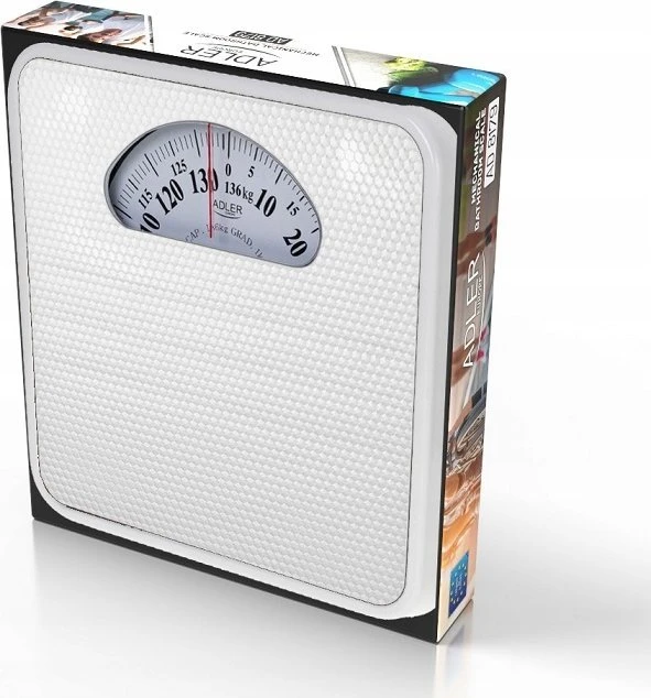 Virtuvinės svarstyklės Adler | Mechaninės vonios svarstyklės | AD 8179w | Didžiausias svoris (keliamoji galia) 136 kg | Tikslumas 1000 g | Baltas