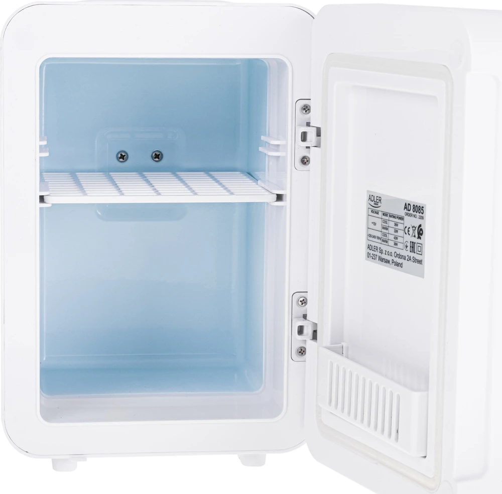 Adler | Mini šaldytuvas with mirror | AD 8085 | Free standing | Larder | Height 27 cm | Šaldytuvas net capacity 4 L | Baltas