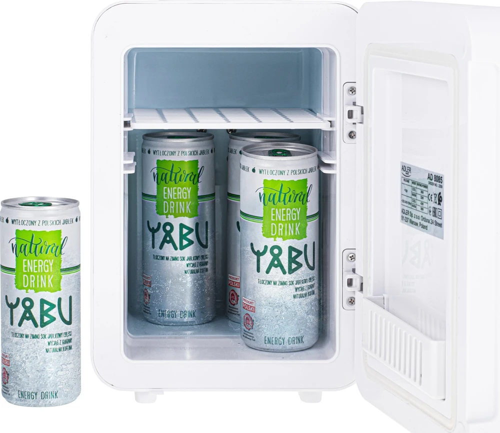 Adler | Mini šaldytuvas with mirror | AD 8085 | Free standing | Larder | Height 27 cm | Šaldytuvas net capacity 4 L | Baltas