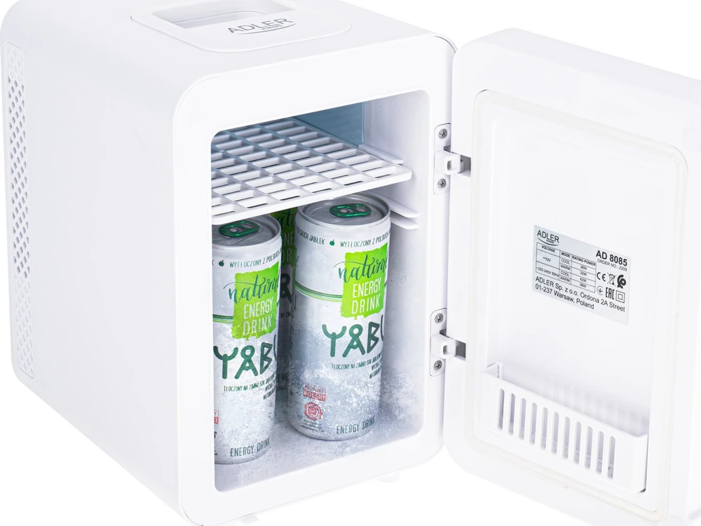 Adler | Mini šaldytuvas with mirror | AD 8085 | Free standing | Larder | Height 27 cm | Šaldytuvas net capacity 4 L | Baltas