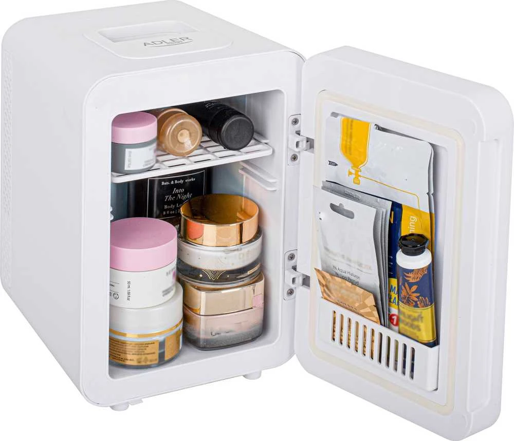 Adler | Mini šaldytuvas with mirror | AD 8085 | Free standing | Larder | Height 27 cm | Šaldytuvas net capacity 4 L | Baltas