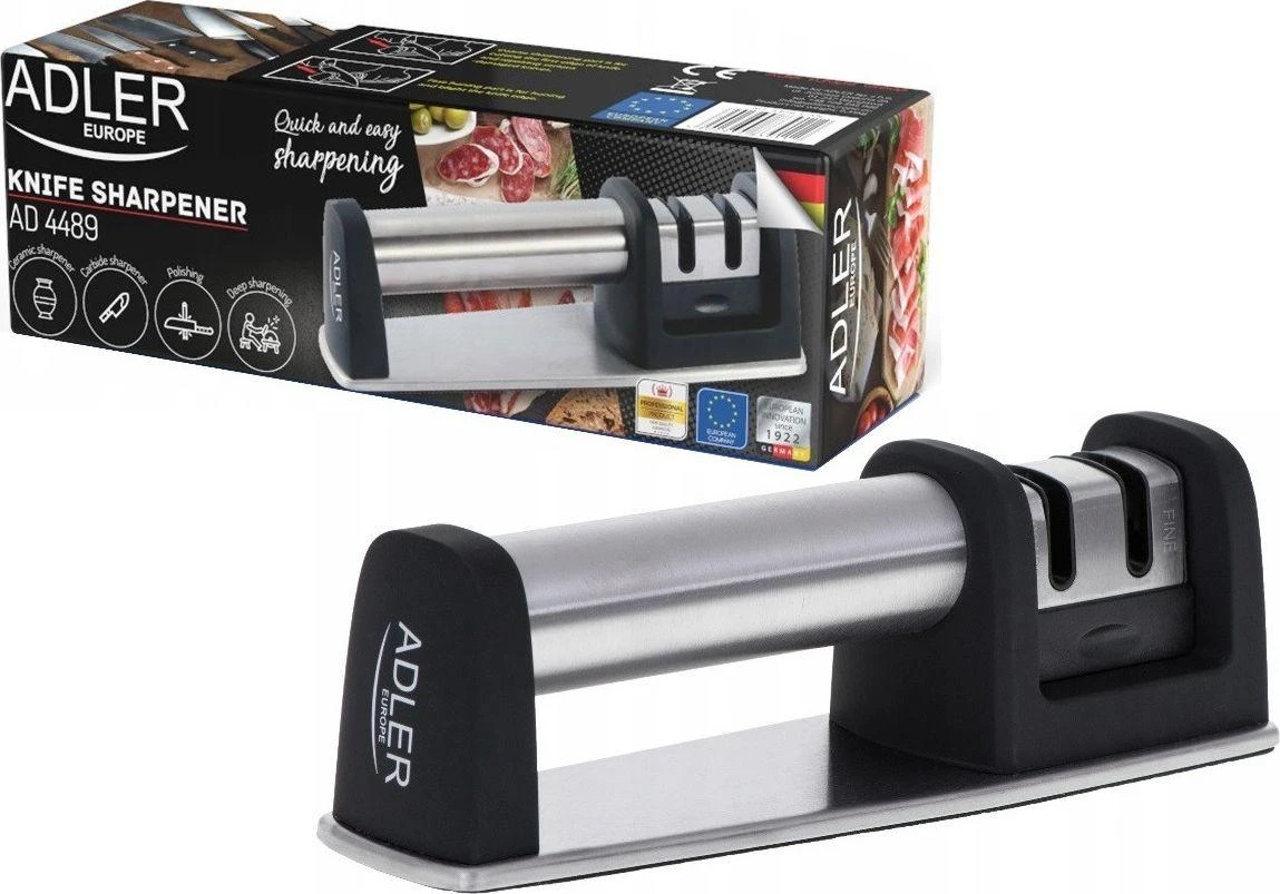 Adler | Peilis sharpener | AD 4489 | Manual | Juodas/Nerūdijantis plienas | 2
