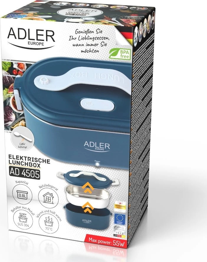 Adler elektrinė priešpiečių dėžutė | AD 4505 | Medžiaga Plastikas | Mėlyna