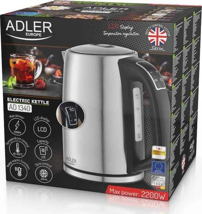 Adler | Virdulys | AD 1340 | Electric | 2200 W | 1.7 L | Nerūdijantis plienas | 360° rotational base