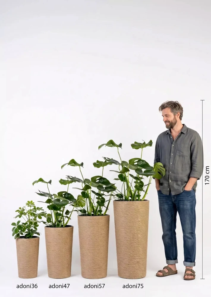 Adoni Jutos vaza boho su įdėklu 47 cm – rankų darbo (adoni47)