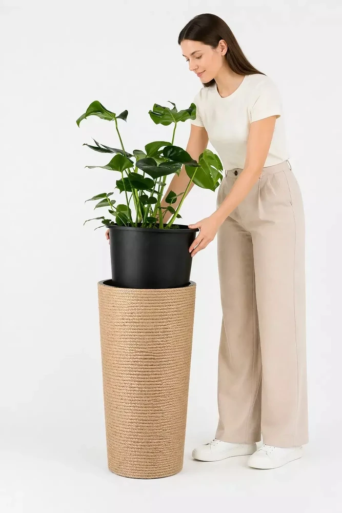 Adoni Jutos vazonėlis boho su įdėklu 75 cm – rankų darbo (adoni75)