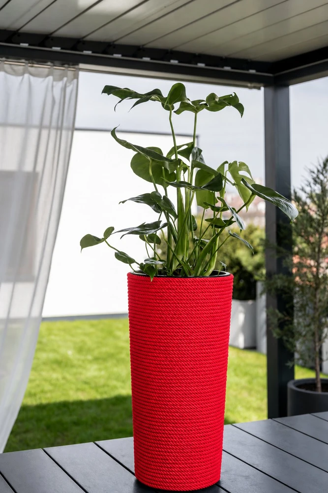 Adoni Doniczka bawełniana raudona su wkładem 57 cm – ręcznie robiona (adoni-ba-red-57)