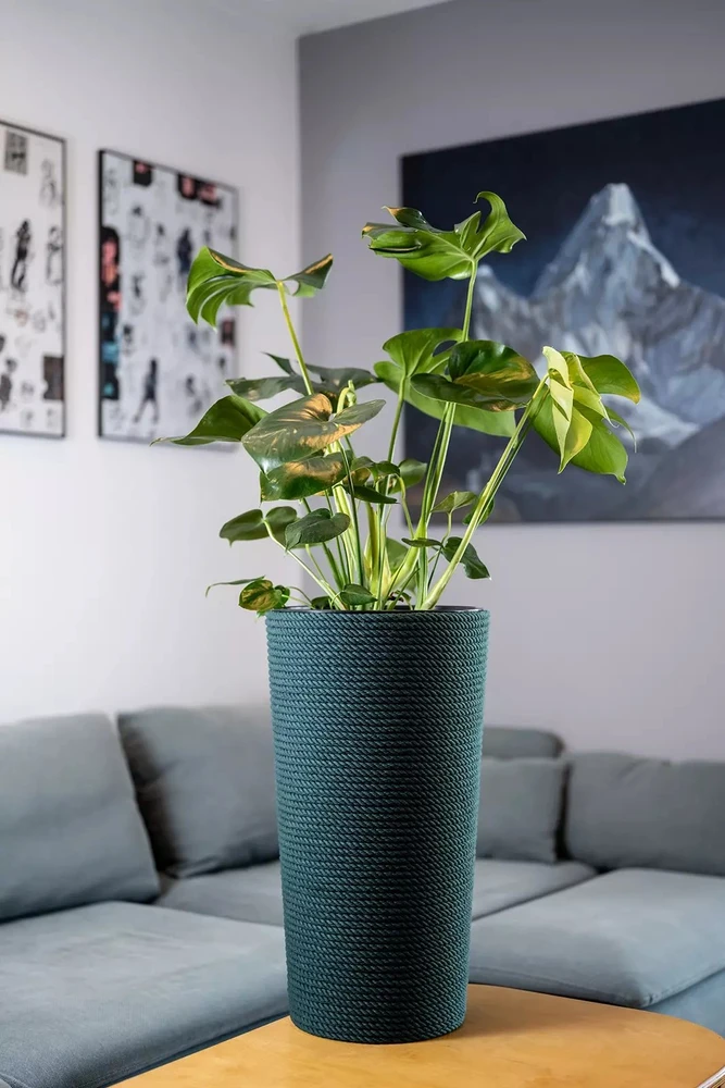 Adoni žalias medvilninis vazonas su įdėklu 32x57 cm – rankų darbo (adoni-ba-grn-57)