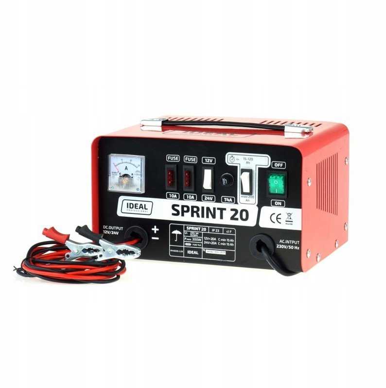 AE26A įkroviklis, įkrovimo įtampa: 12/24V IDEAL, įkrovimo srovė: 20A, maitinimo įtampa: 230V, akumuliatoriaus tipas: Ca/Ca