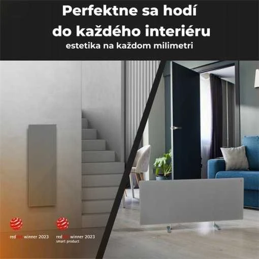 AENO Premium Eco Smart Heater, 700W, Grūdintas stiklas, Infraraudonųjų spindulių+konvekcinis šildymo tipas, LED ekranas, Kištuko tipas: Europa (E/F tipas), Pilkas