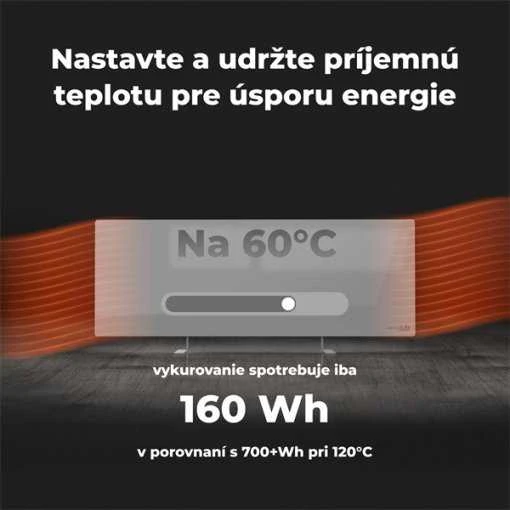 AENO Premium Eco Smart Heater, 700W, Grūdintas stiklas, Infraraudonųjų spindulių+konvekcinis šildymo tipas, LED ekranas, Kištuko tipas: Europa (E/F tipas), Pilkas