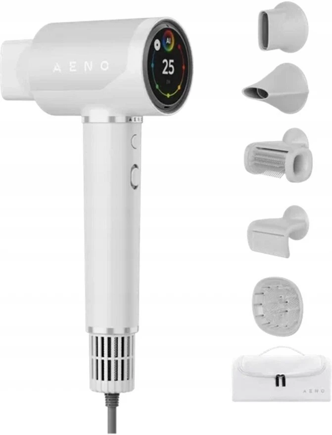 Plaukų džiovintuvas AENO HD5W AI ProDryer, 1500W, 5+ Modes, LCD, 110000 RPM, Baltas