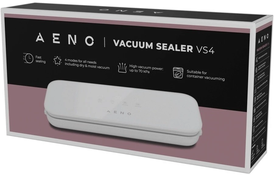 AENO VS4 Vacuum Sealer, LED Ekranas, 130W, 65kPa (+/-5kPa), Baltas