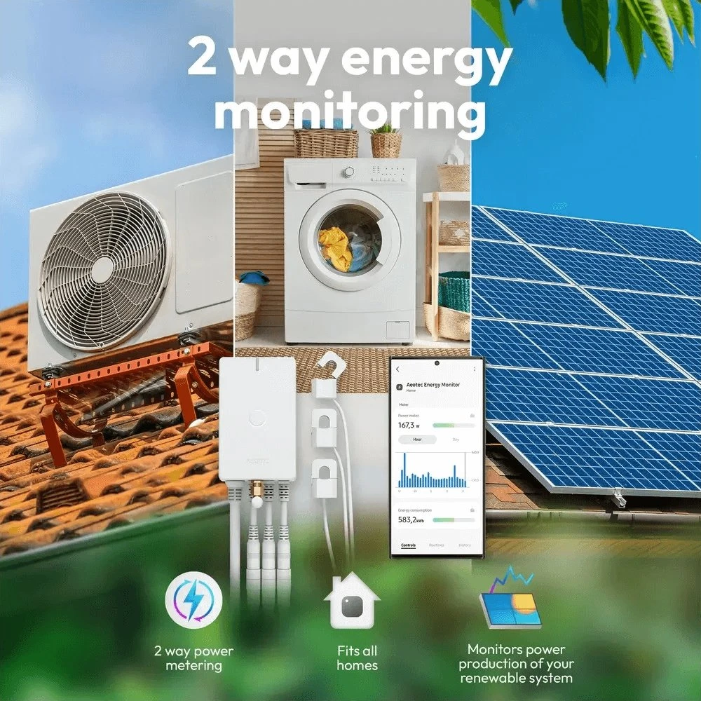 AEOTEC namų energijos skaitiklis 8 - trys gnybtai 60A, Z-Wave