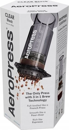 „Aeropress Clear“ juodas kavos virimo aparatas