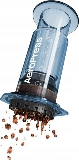 AeroPress – skaidrios mėlynos spalvos kavos virimo aparatas