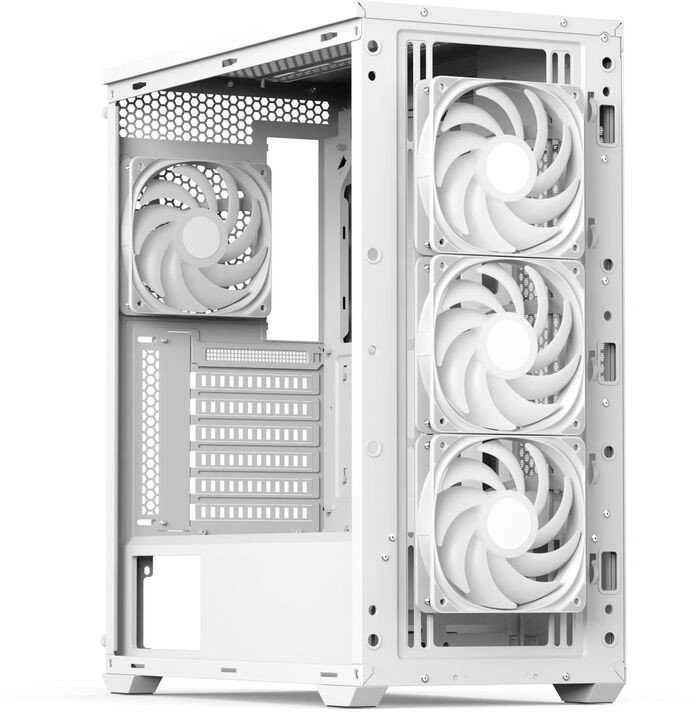 „Aerocool D501A“ kompiuterio korpusas, vidutinio dydžio bokštas, ATX, grūdintas stiklas · baltas