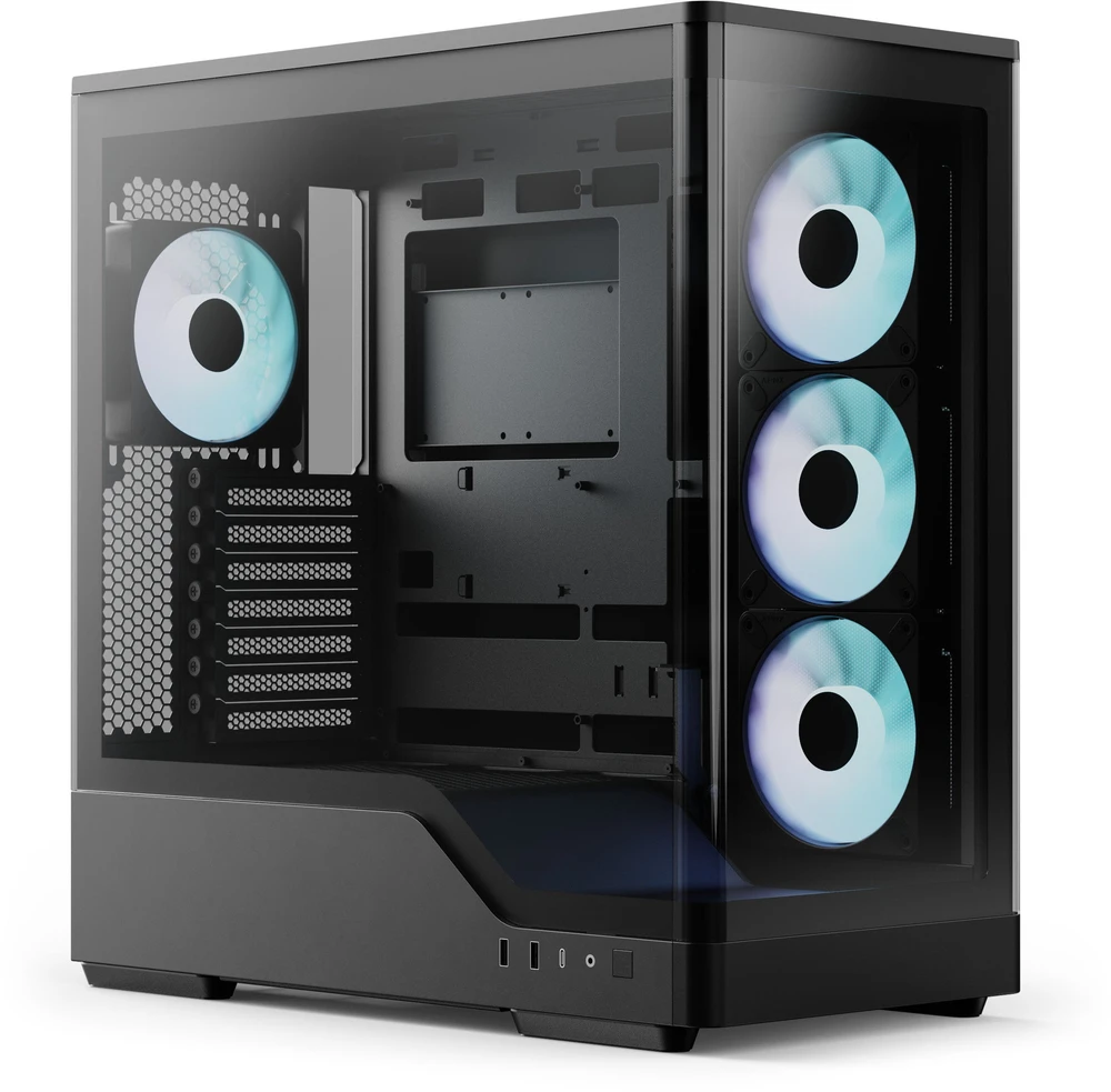 „Aerocool P500A“ kompiuterio korpusas, vidutinio dydžio bokštas, ATX, grūdintas stiklas, RGB - Juodas