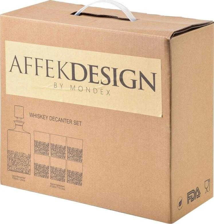 Affek Design EVA FROZEN Grafinas + 6 stiklinės, grafino talpa 810ml, stiklo talpa 310ml