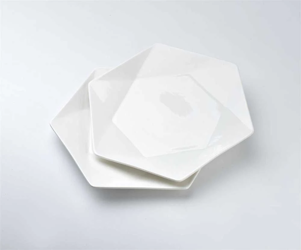 Affek Design 5 RALPH Baltas desertinių lėkščių rinkinys, 24,5 x 21 x 2 cm